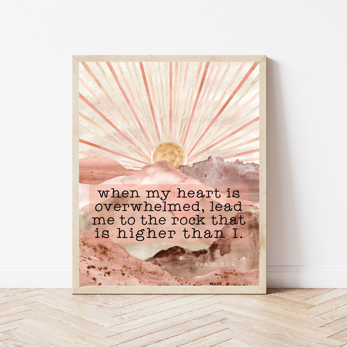Psalm 61:2 Boho Christian Nursery Art Print