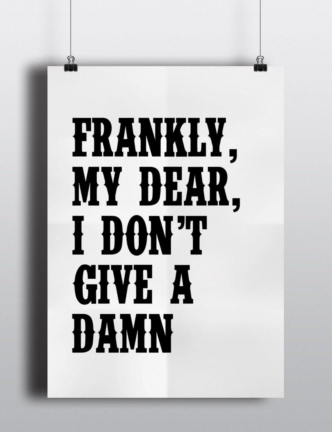 Gone With The Wind Frankly My Dear Classic Movie Quote Poster - Image 2
