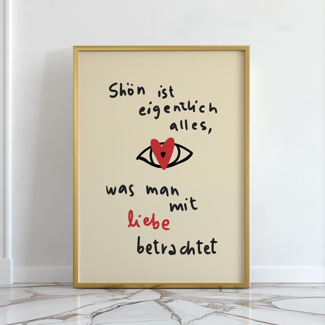 Beauty Is Everything Seen With Love, Minimalist Poster