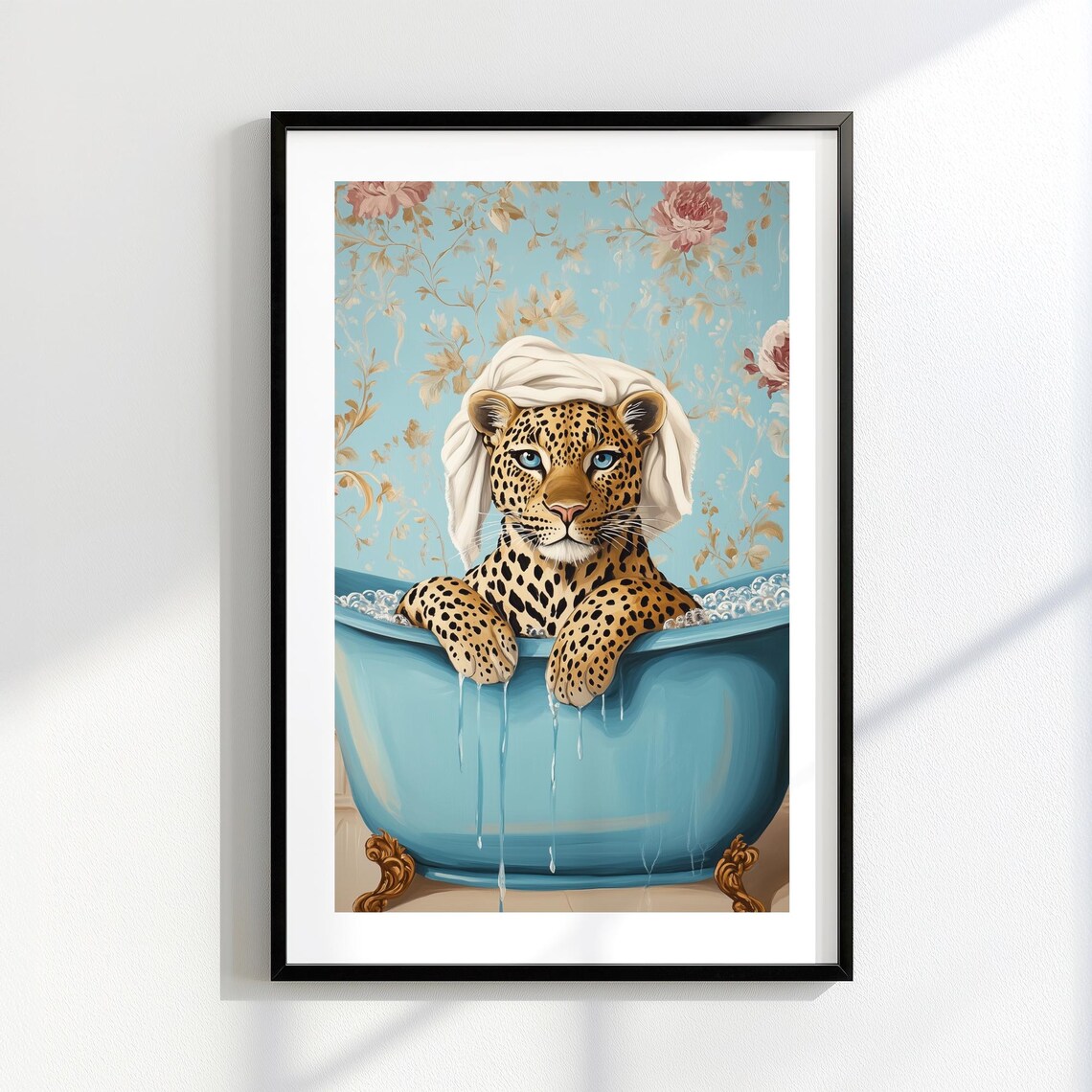 Luxury Leopard Bath Print Elegant Bathroom Wall Art Funny Animal Spa Poster Vintage Clawfoot Tub Decor Artwork - Image 7
