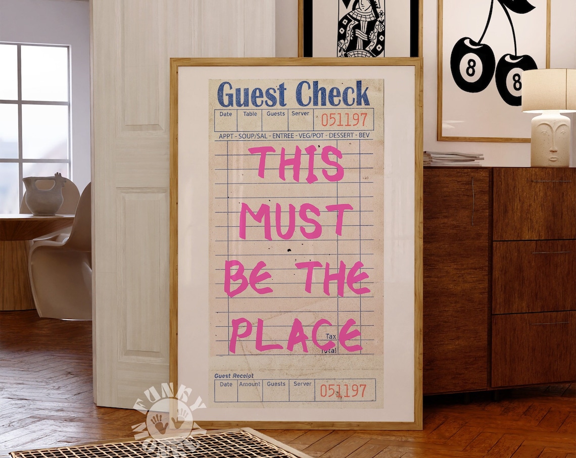 This Must Be The Place Guest Check Poster, Retro