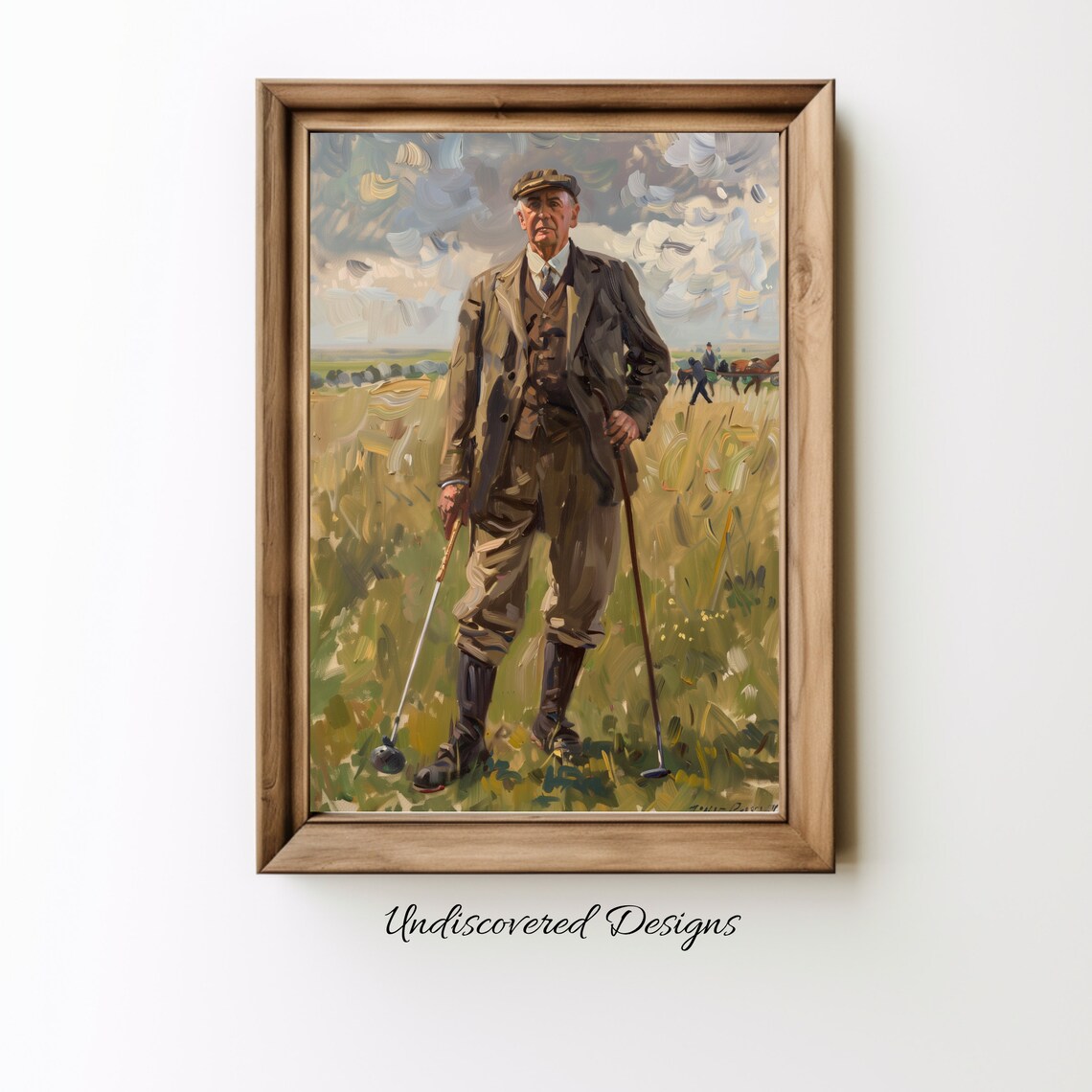 Vintage Gentleman Golfer Classic Oil Painting Portrait Poster
