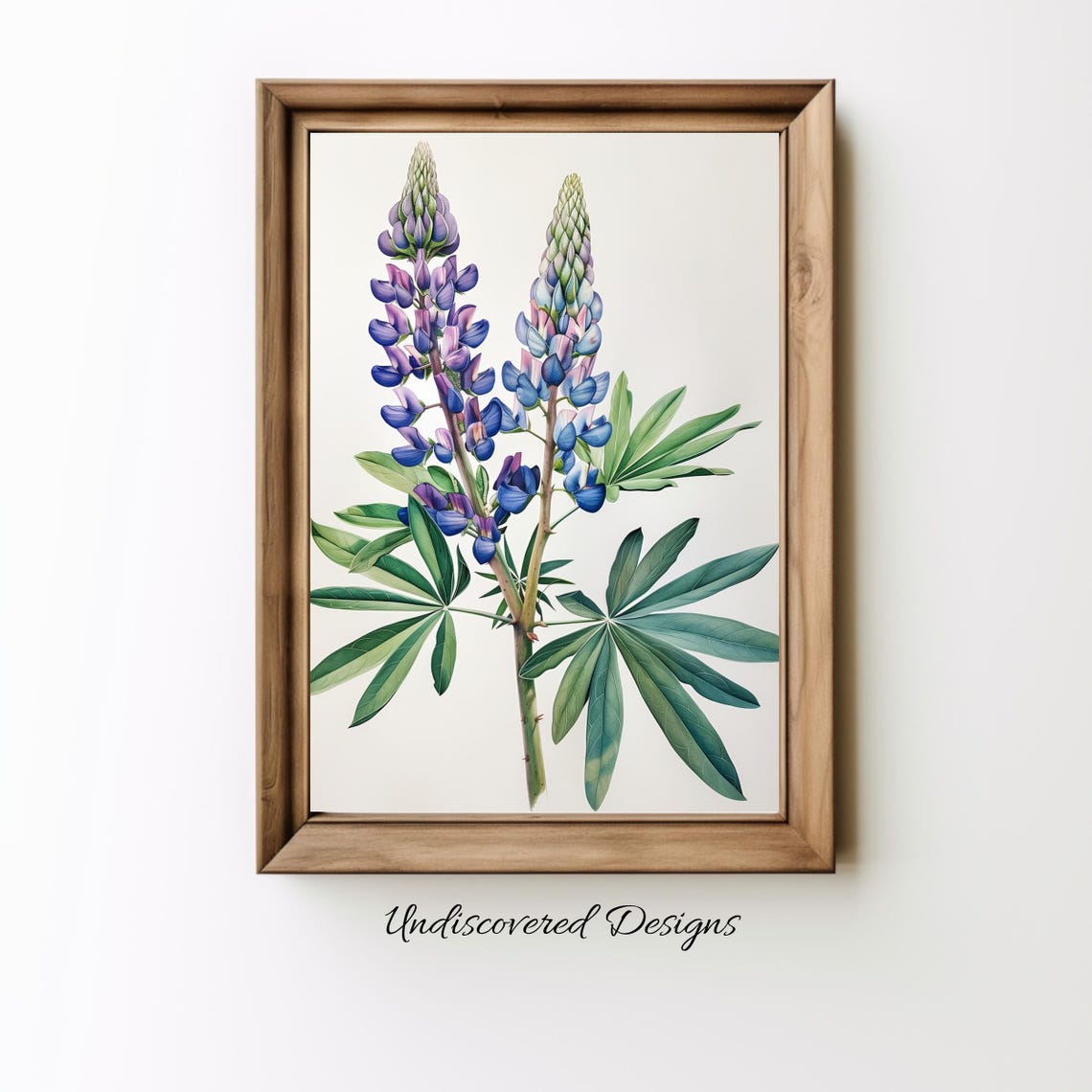 Lupin Botanical Art Print Vintage Floral Oil Painting
