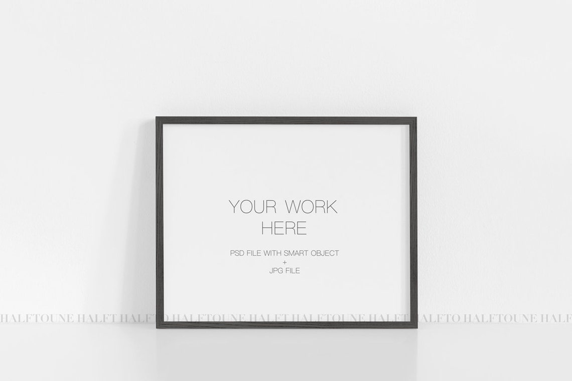 Minimalist Black Frame Mockup Blank Canvas Display Presentation Print - Image 2