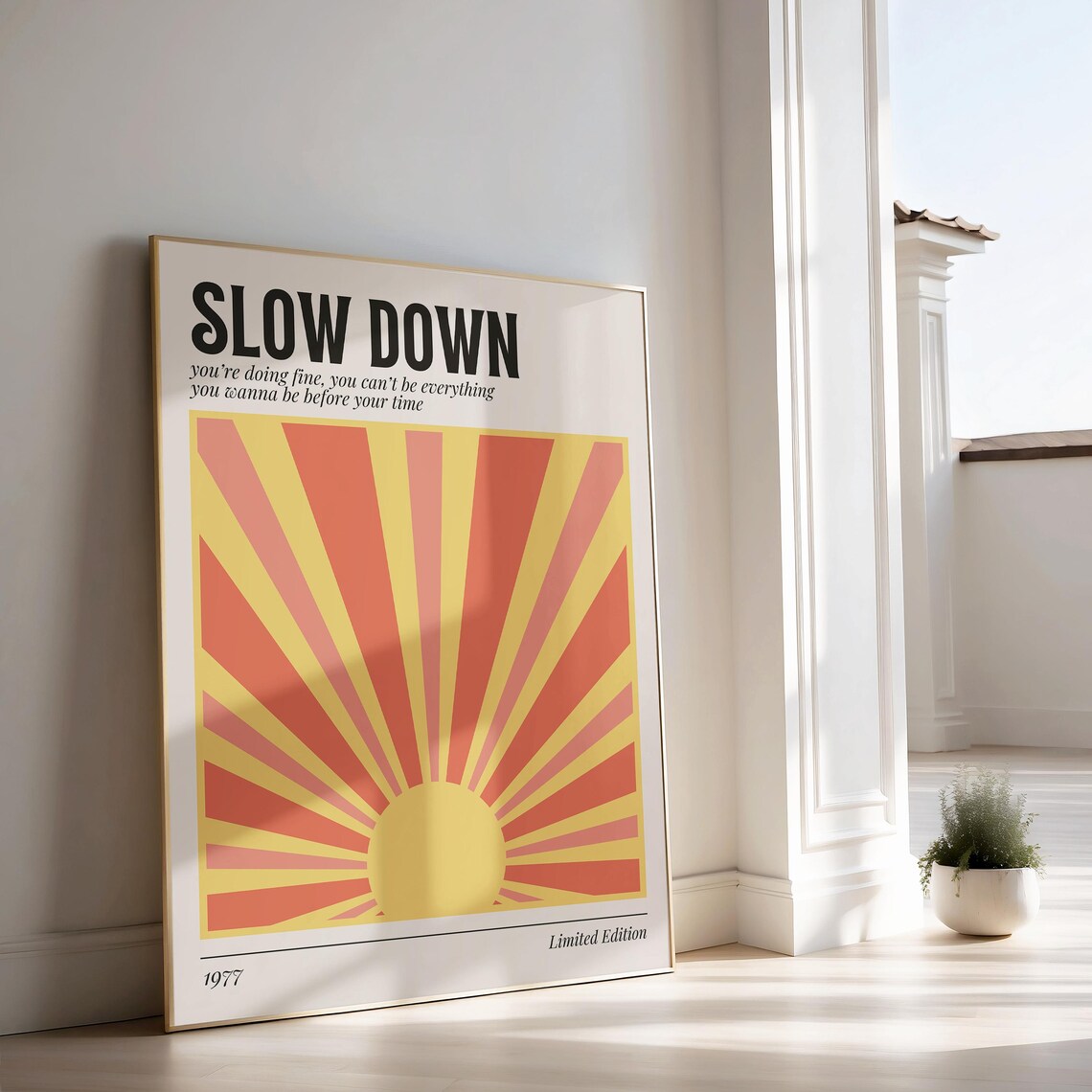 Slow Down Lyric Print, Vienna 70s Music Poster - Image 3