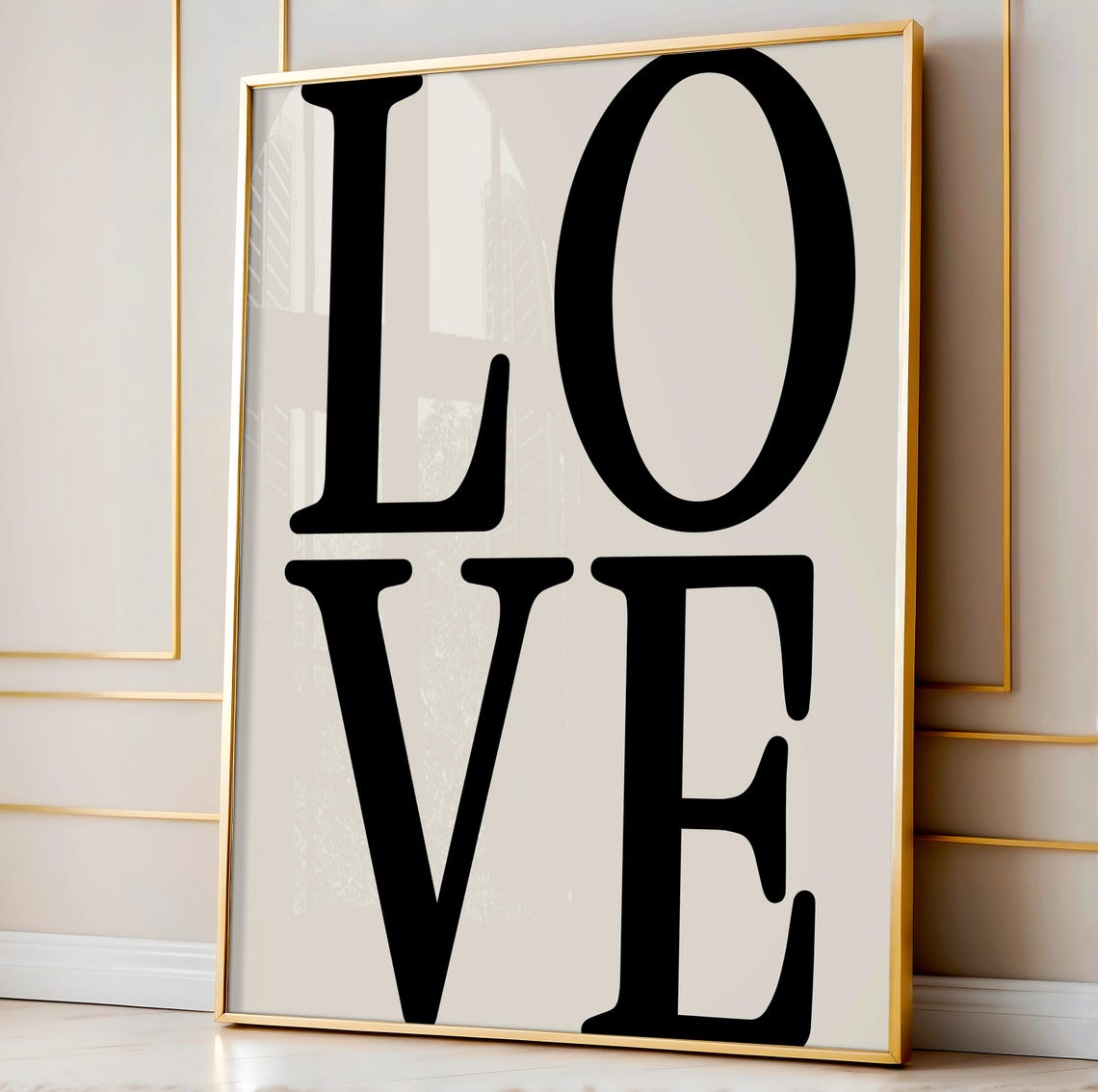 Love Bold Black Serif Typography Poster Neutral Minimalist Decor