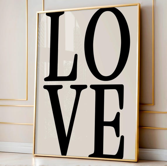 Love Quote Print Funky Maximalist Wall Art Aesthetic Posters Love Wall Art Typography Wall Art Apartment Decor Retro Poster