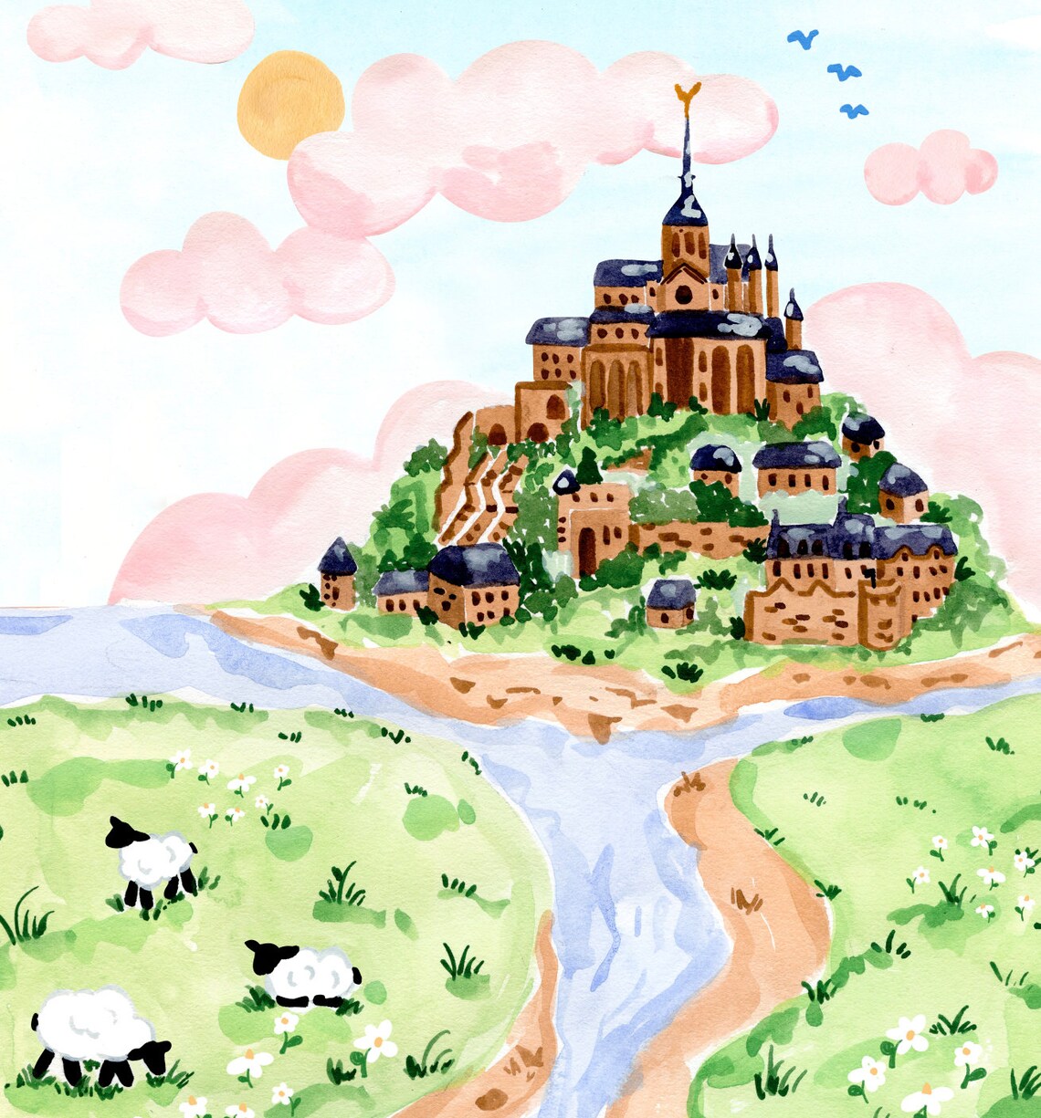 Mont St Michel Travel Poster, Normandy France - Image 3