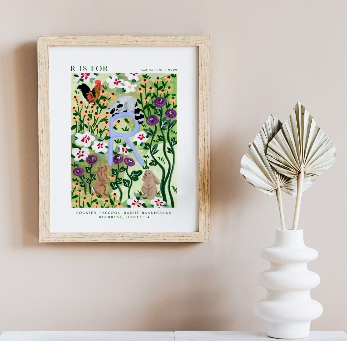 Monogram R Art Print, Alphabet Nursery Decor - Image 2