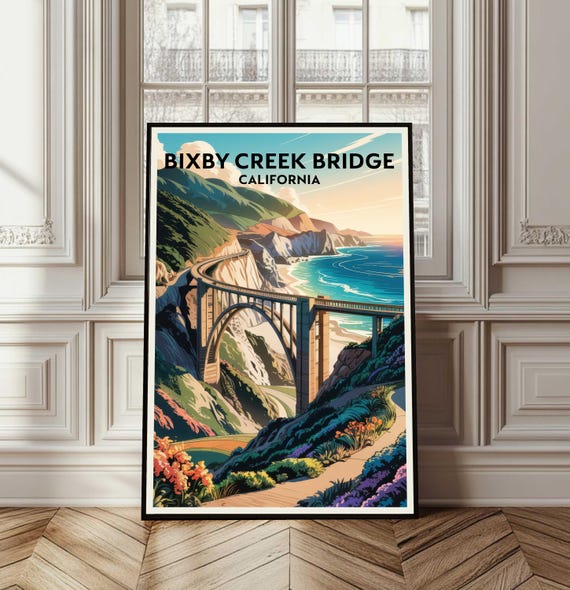 Bixby Creek Bridge Poster Travel Print Wall Art Decor