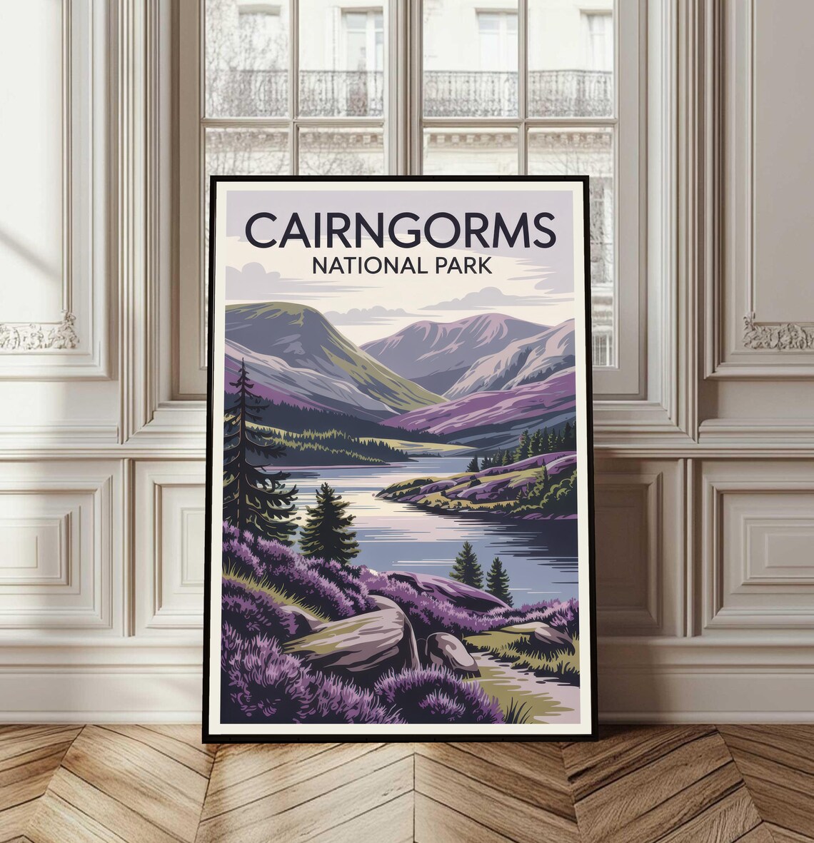 Cairngorms National Park Vintage Travel Poster Scottish Highlands