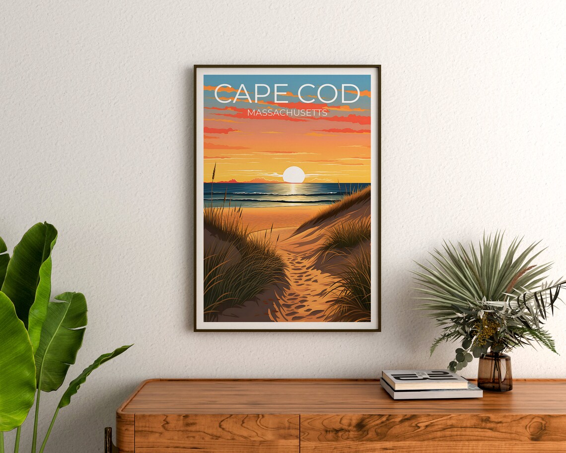 Cape Cod Travel Poster, Massachusetts Wall Art - Image 3