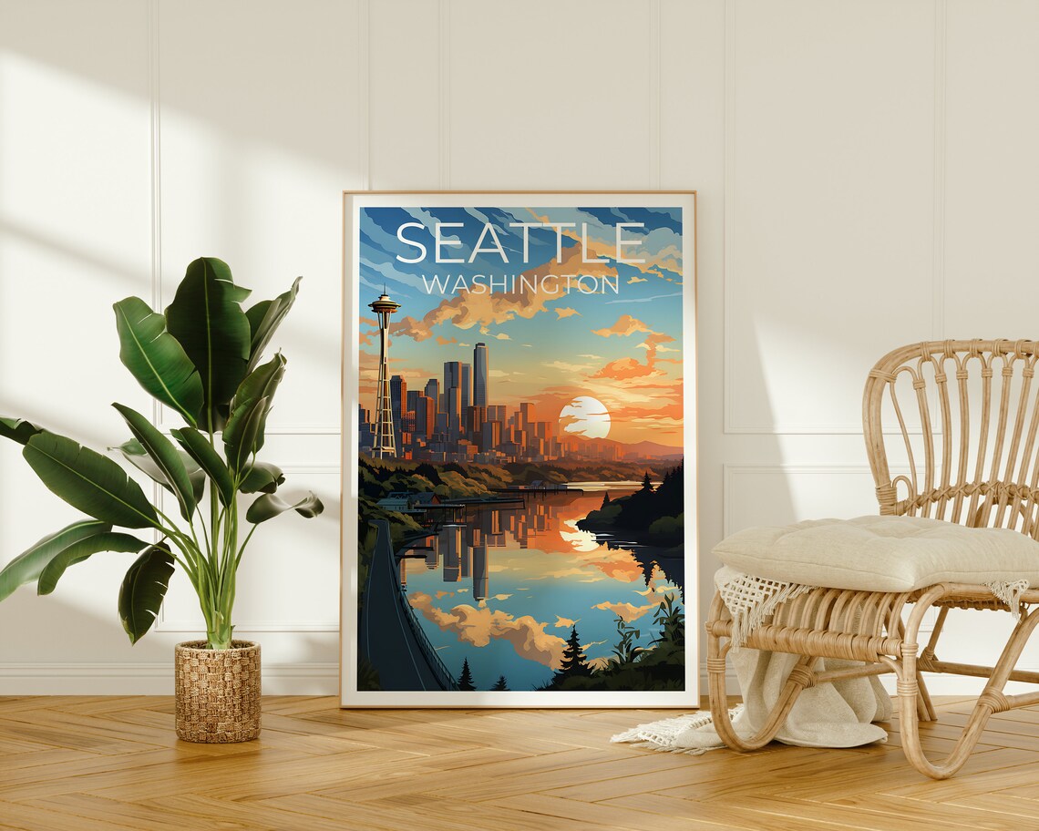 Seattle Travel Poster, Washington State Art Print - Image 2