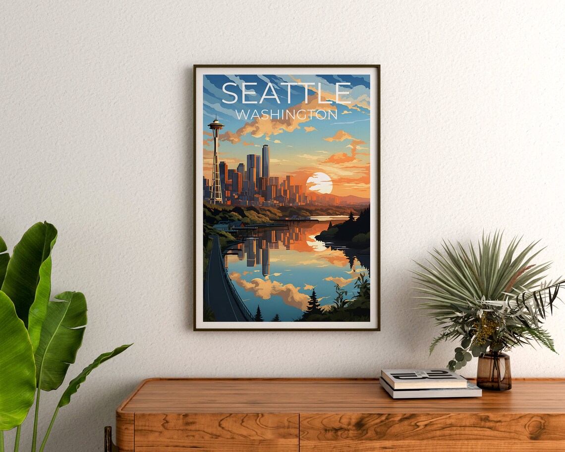 Seattle Travel Poster, Washington State Art Print - Image 3