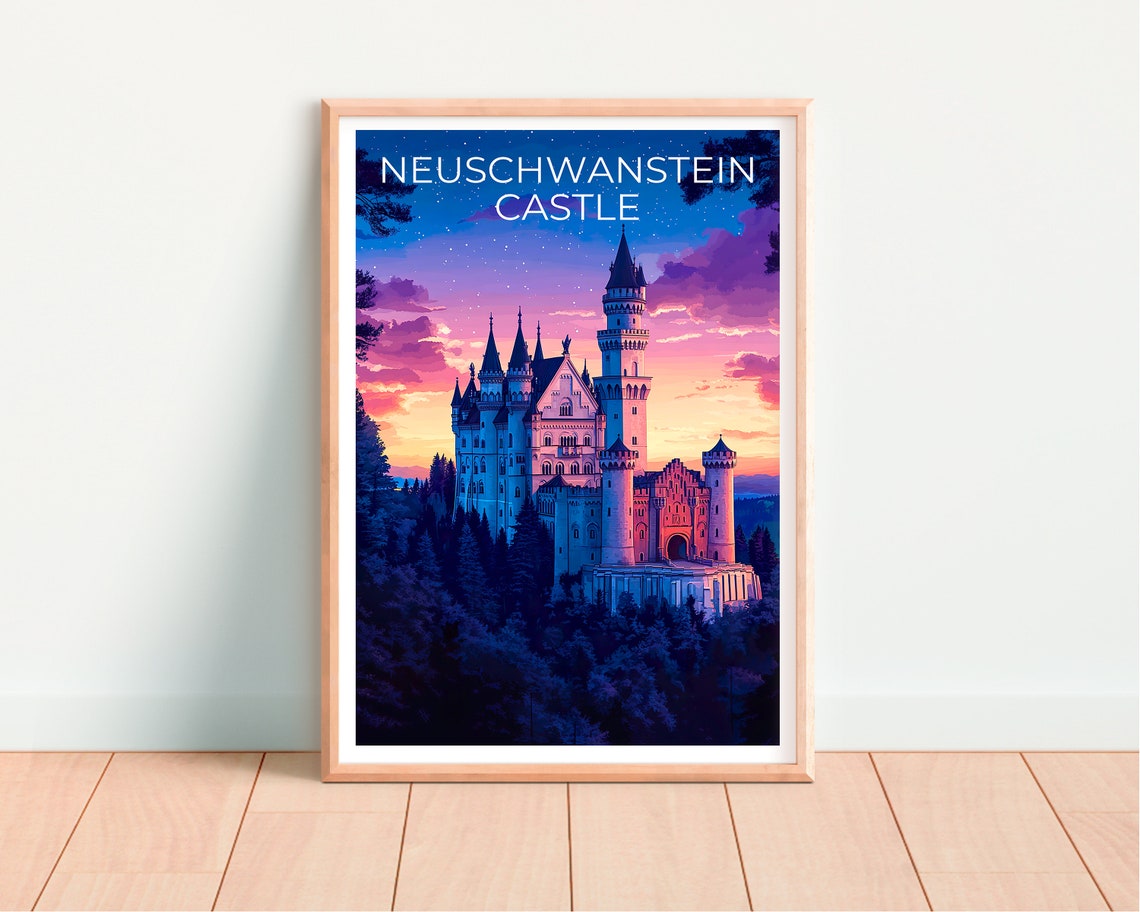 Neuschwanstein Castle Poster Neuschwanstein Castle Print Germany Poster Germany Print Germany Travel Poster Neuschwanstein Castle Art - Image 4