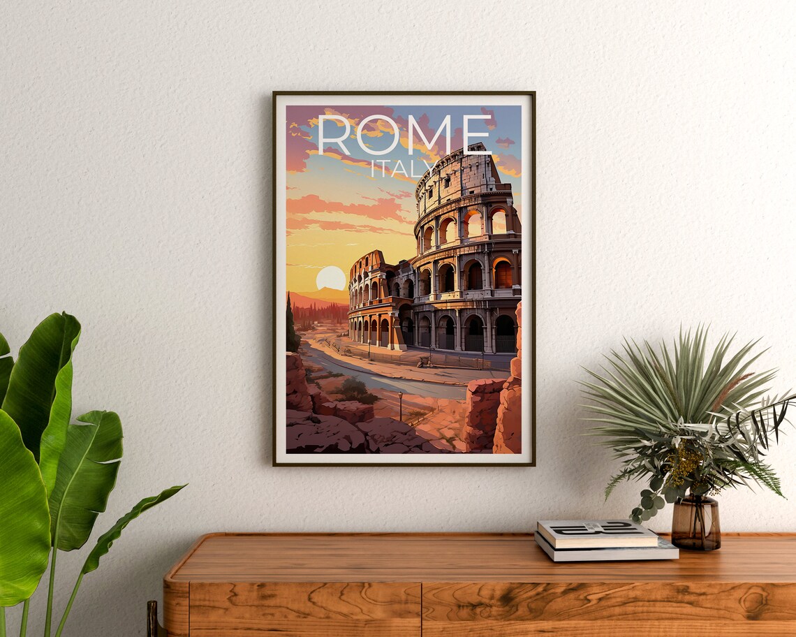 Rome Travel Poster, Italy Wall Art Print, Colosseum - Image 3