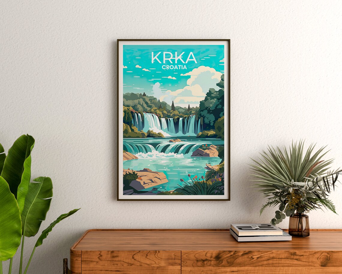 Krka Travel Poster, Croatia Landscape Art Print - Image 3