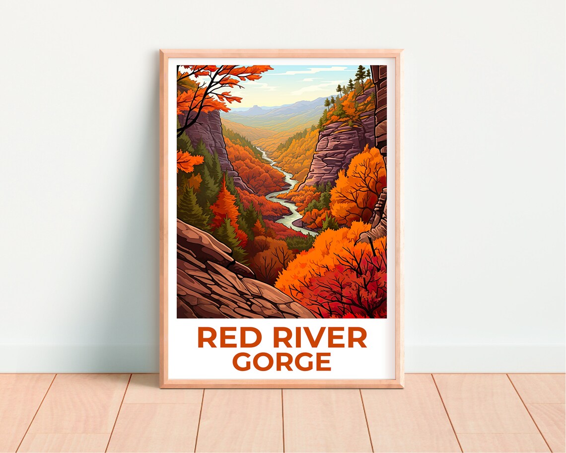 Red River Gorge Travel Poster, Kentucky Wall Art - Image 4