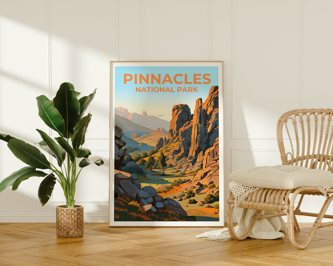 Pinnacles National Park Rock Spires Desert Canyon Travel Poster - Image 2