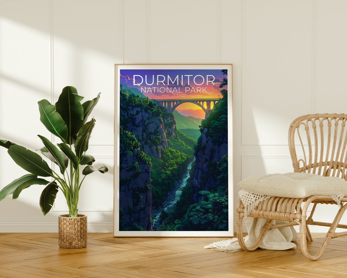 Durmitor National Park Poster Durmitor Print Montenegro Poster Montenegro Print Urevia Tara Bridge Poster Montenegro Art - Image 2