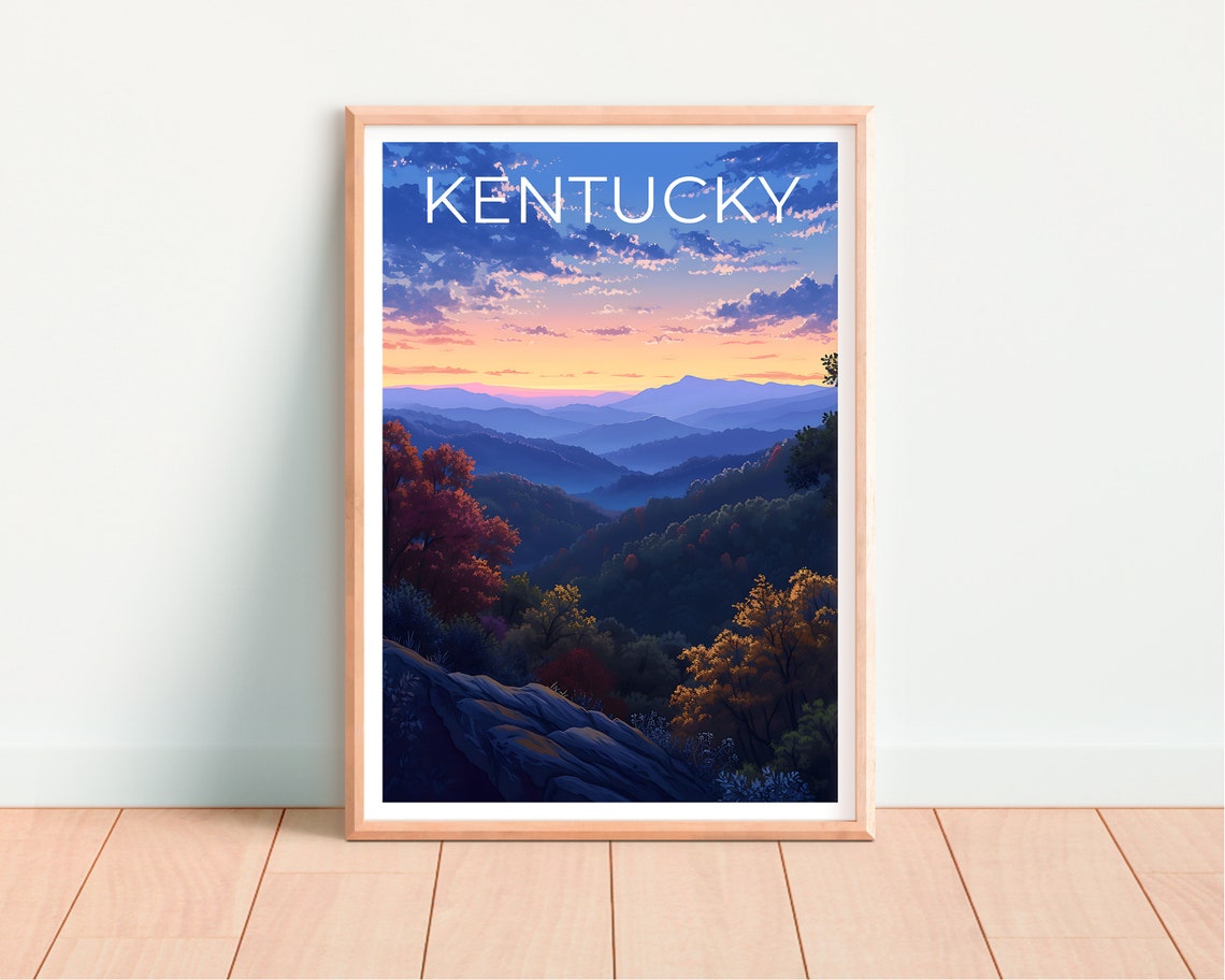 Kentucky Appalachian Sunset Layered Mountain Ridges Autumn View Poster - Image 4