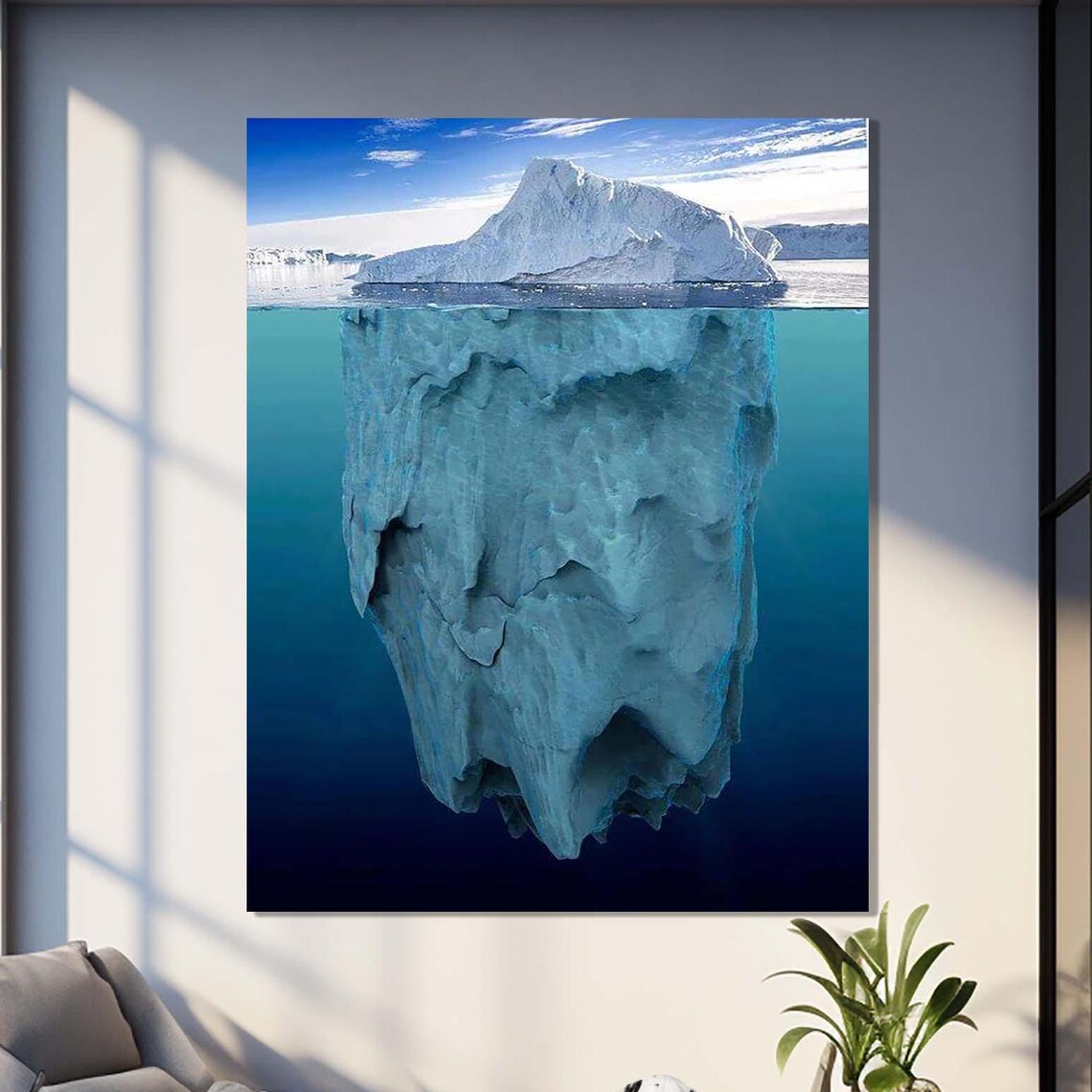 Iceberg Above Below Waterline Arctic Ocean Nature Travel Poster