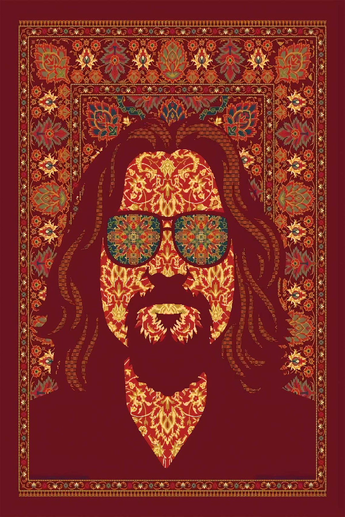 The Dude Big Lebowski Psychedelic Rug Pattern Cult Movie Poster - Image 3