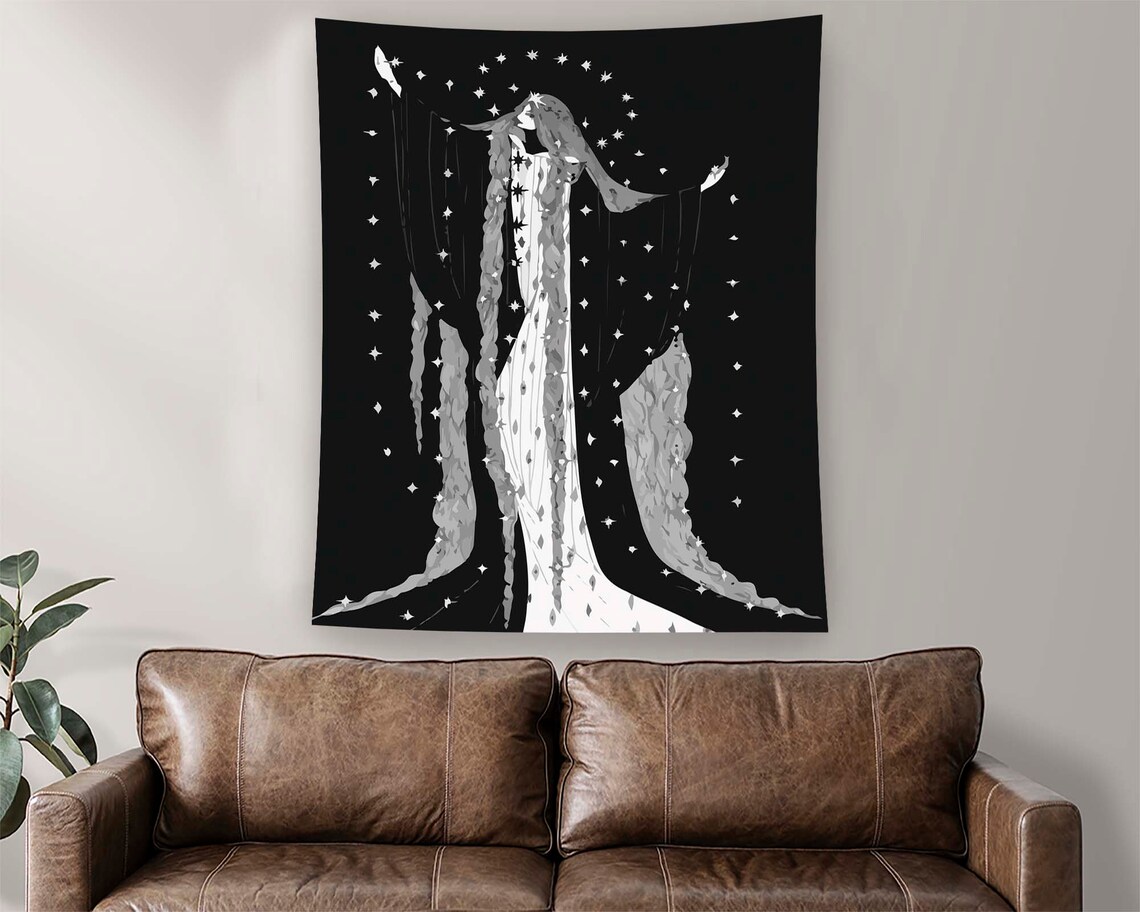 Abstract Tapestry Witch Tapestry Gothic Tapestry Horror Tapestry Minimalist Tapestry Home Decor Personalized Tapestry Home Gift - Image 2