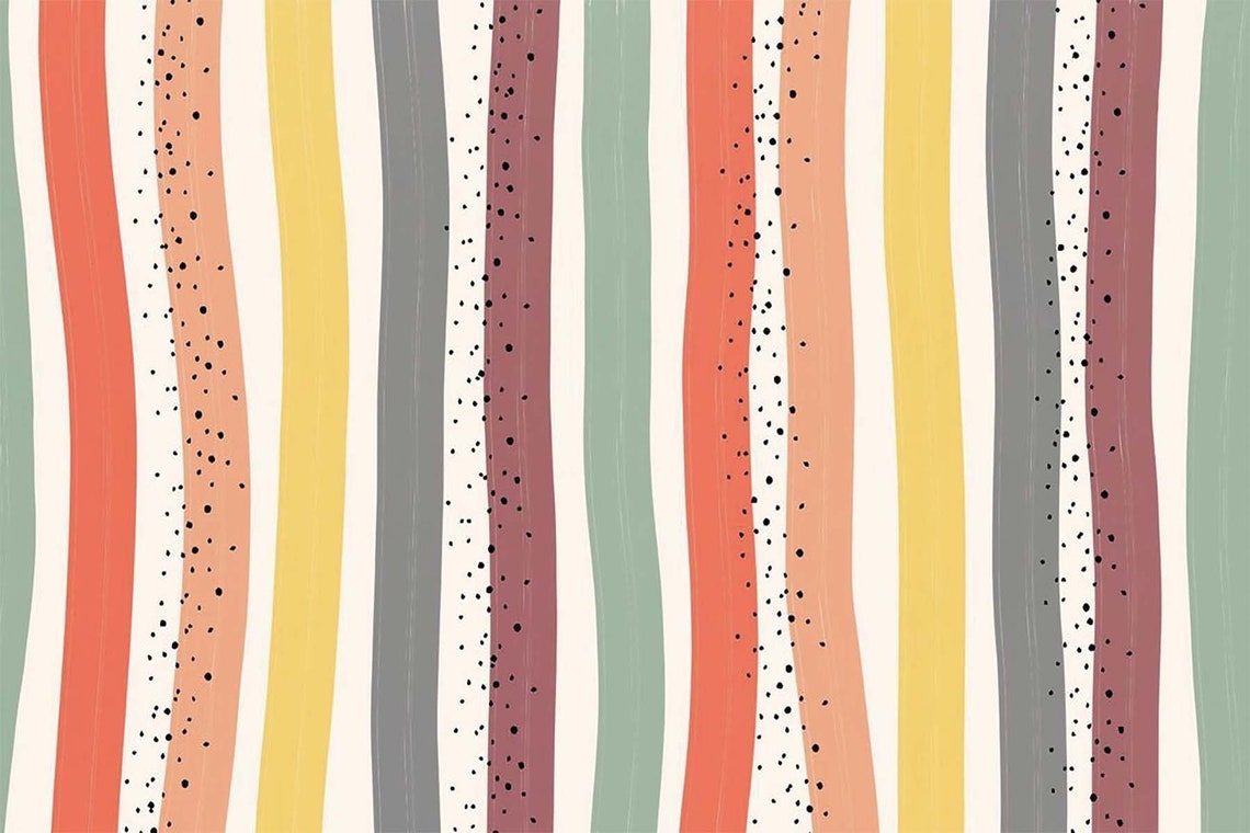 Pastel Rainbow Boho Stripes Speckled Vertical Modern Tapestry Poster - Image 3