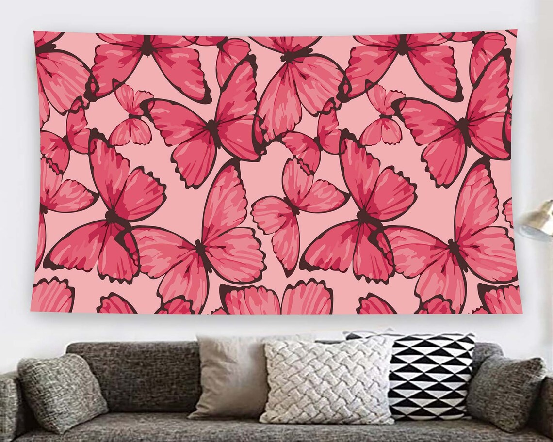 Butterfly Abstract Modern Art Print, Girl Room Decor