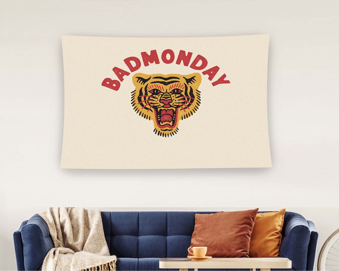 Tiger Tiger Horror Aesthetic Tapestry Wall Hanging - Image 2