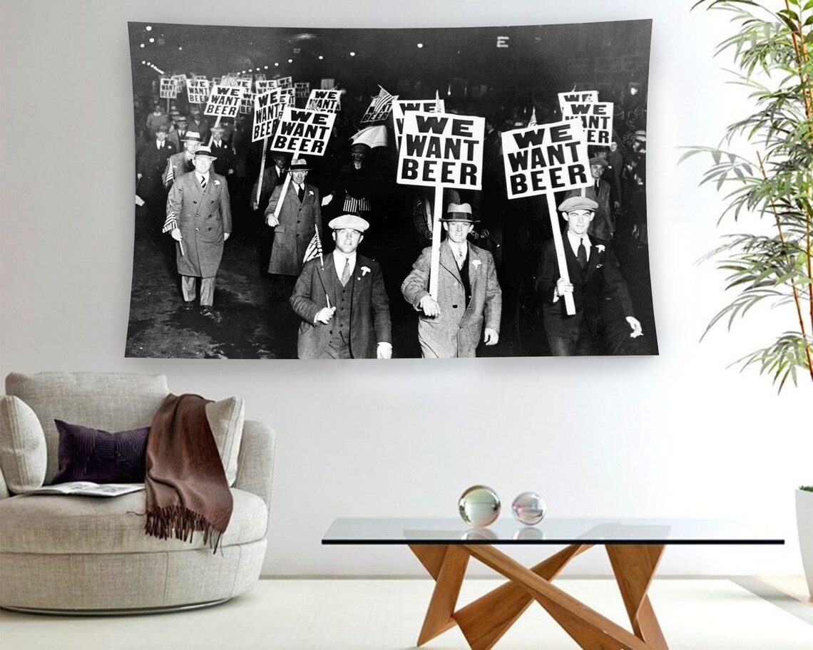 We Want Beer 1932 Protest Poster, Black And White