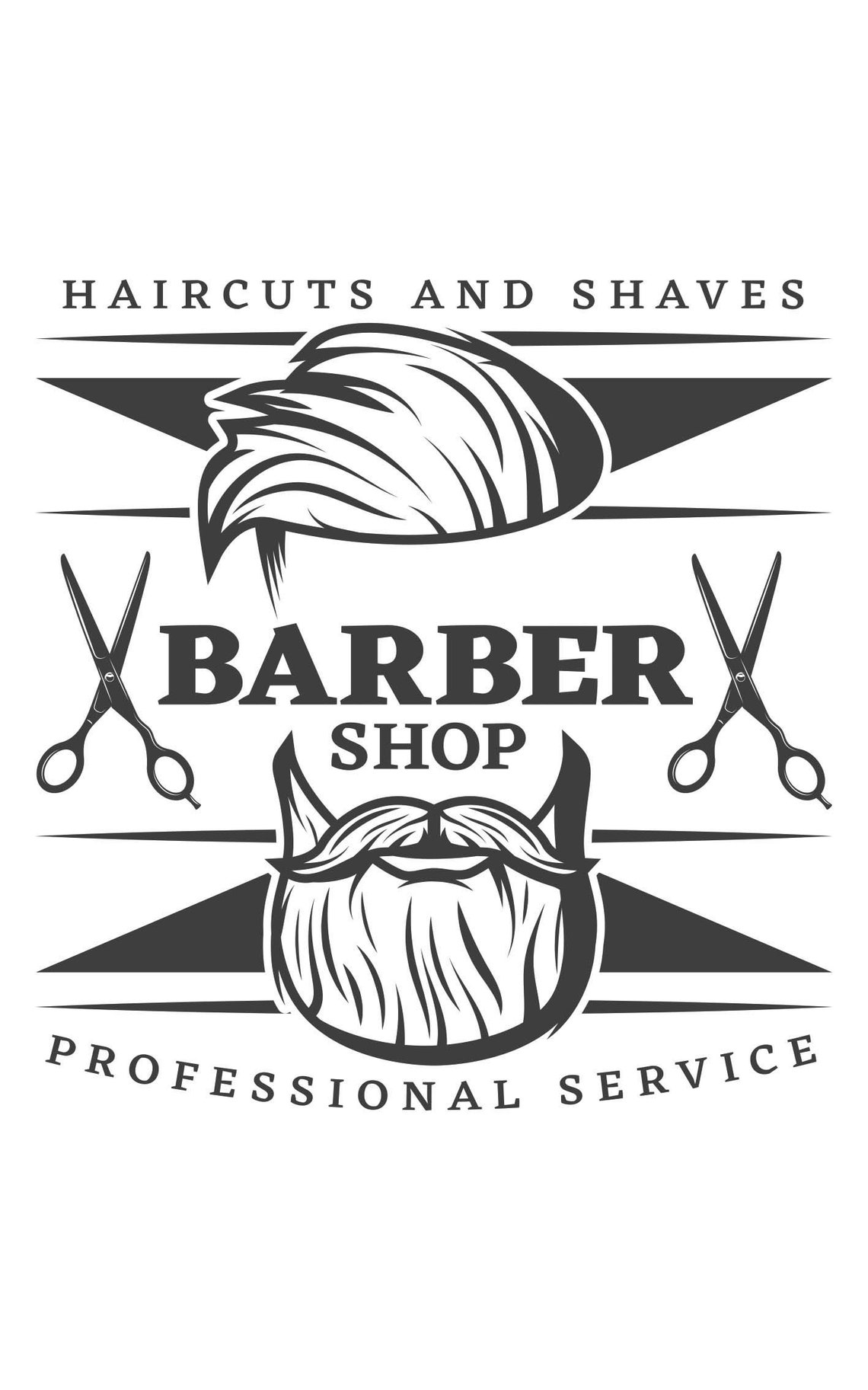 Vintage Barber Shop Haircuts Shaves Logo Sign Tapestry Wall Art - Image 3
