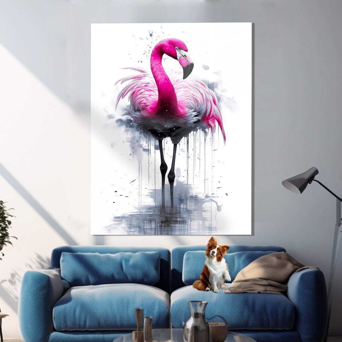 Pink Flamingo Watercolor Standing Elegant Bird Gallery Poster - Image 3