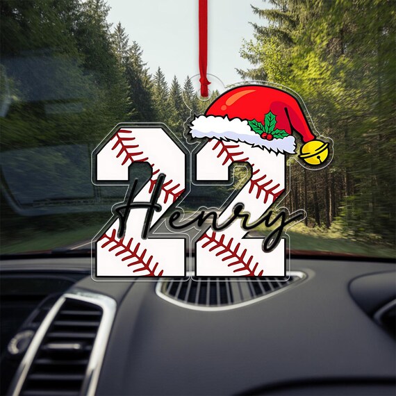 Personalized Baseball Number 22 Name Christmas Ornament Art Poster
