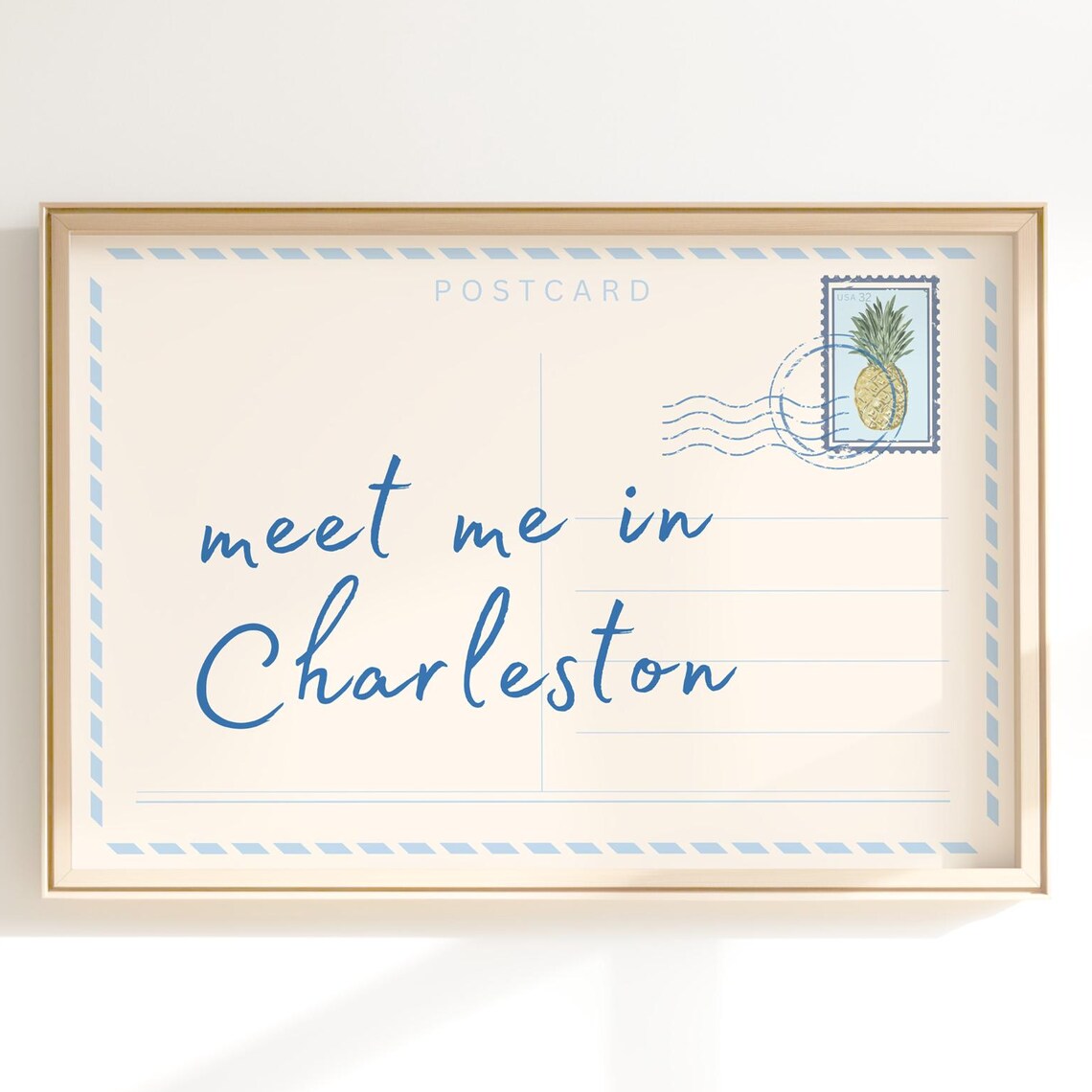 Meet Me In Charleston Travel Poster, Preppy Style
