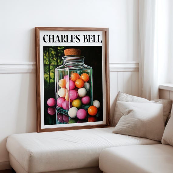 Charles Bell Inspired Photorealism Poster Vintage Gumball Print Colourful Retro Sweetshop Hyper Realistic Candy Machine 1980s