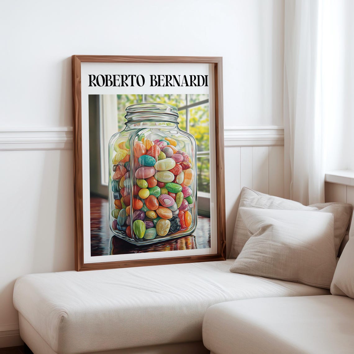 Roberto Bernardi Jelly Bean Jar Sunny Windowsill Still Life Art Poster
