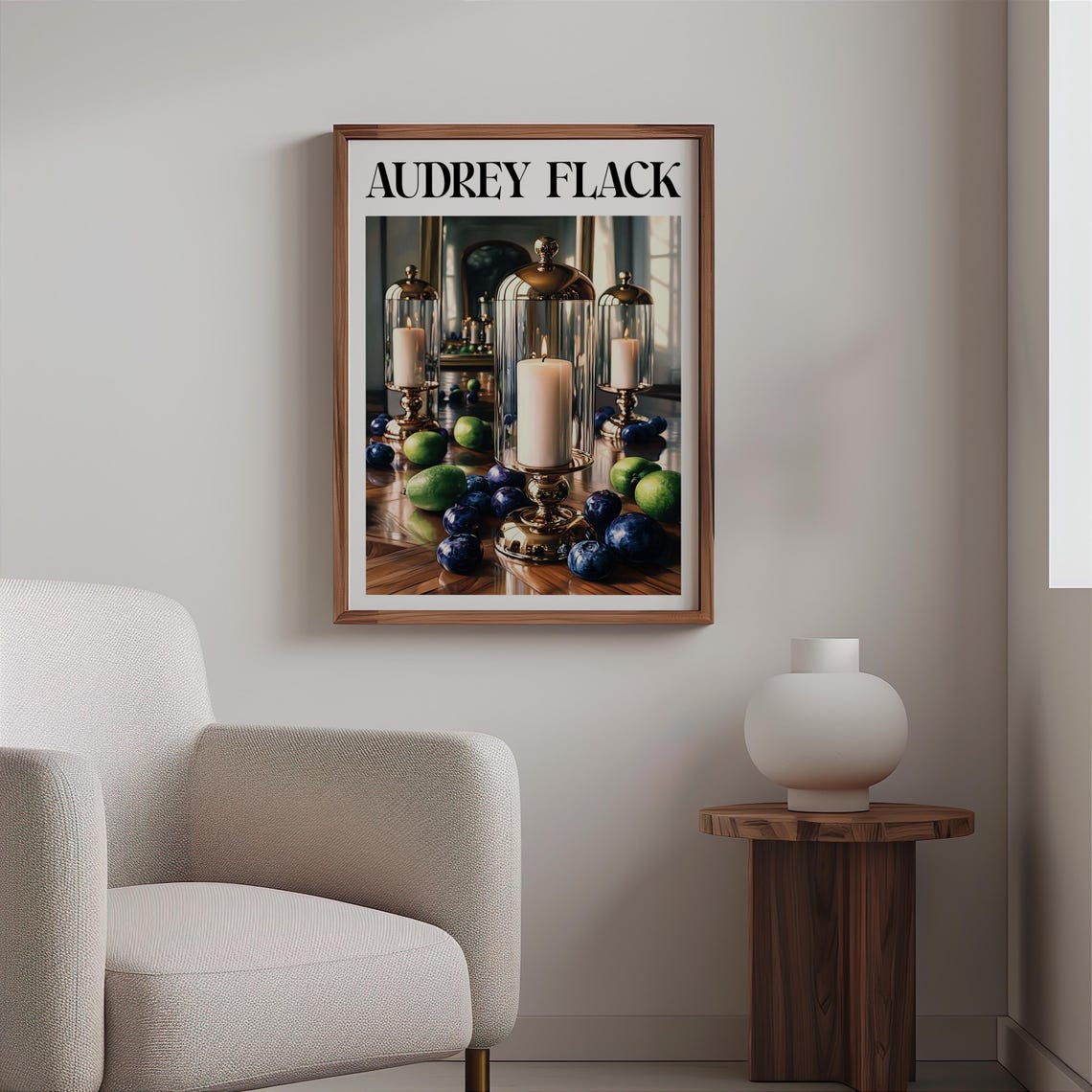 Audrey Flack Inspired Glass Cloches Pillar Candles Limes Poster - Image 2