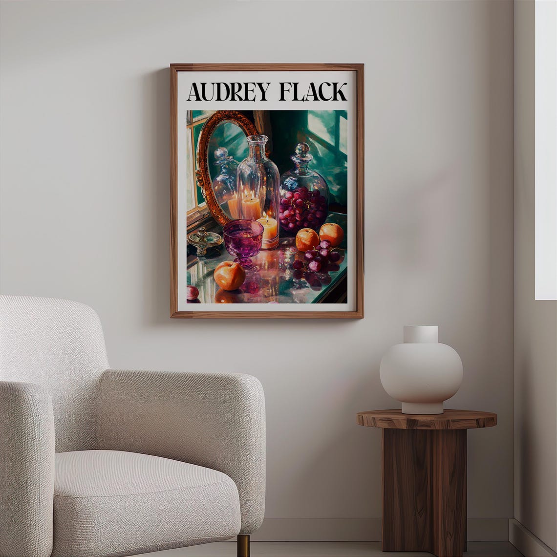 Audrey Flack Inspired Glass Decanters Purple Goblet Fruit Poster - Image 2