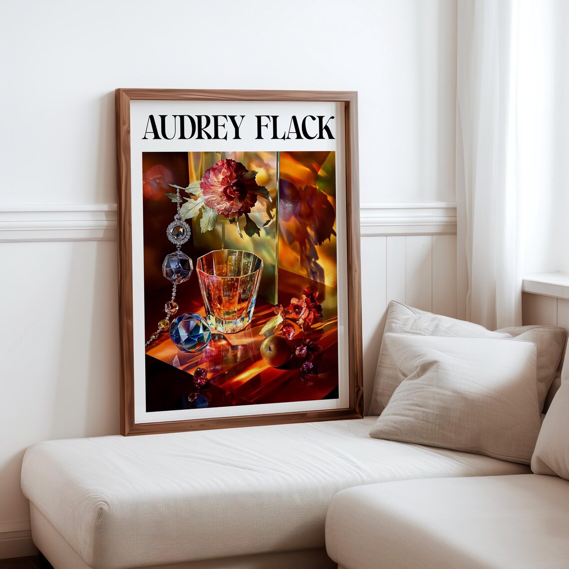 Audrey Flack Amber Tumbler Necklace Rose Gold Light Still Life Print