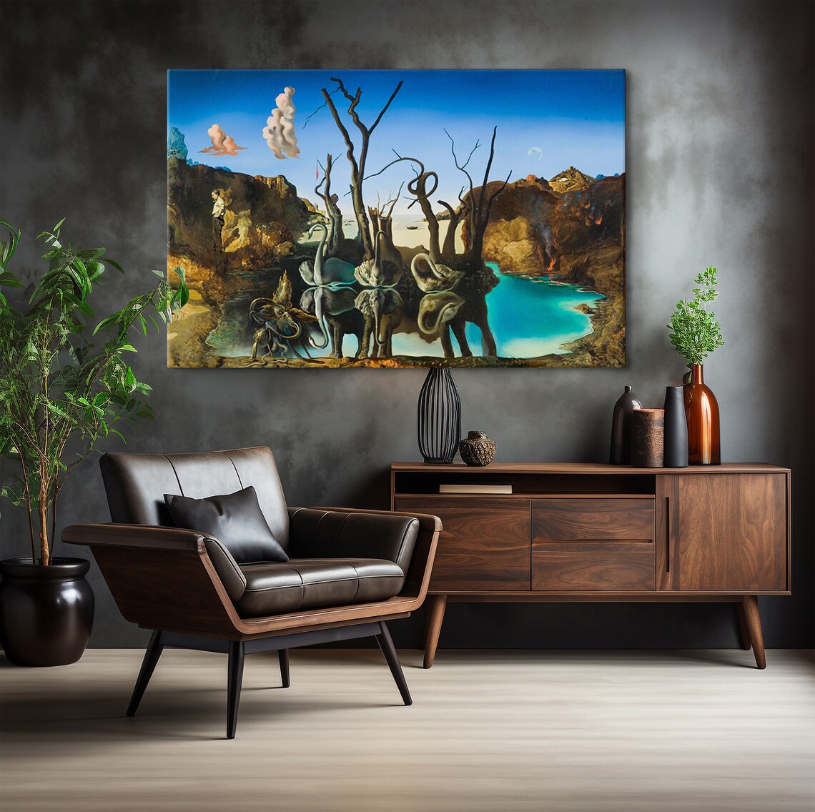 Salvador Dali Swans Reflecting Elephants Surreal Mirror Poster - Image 6