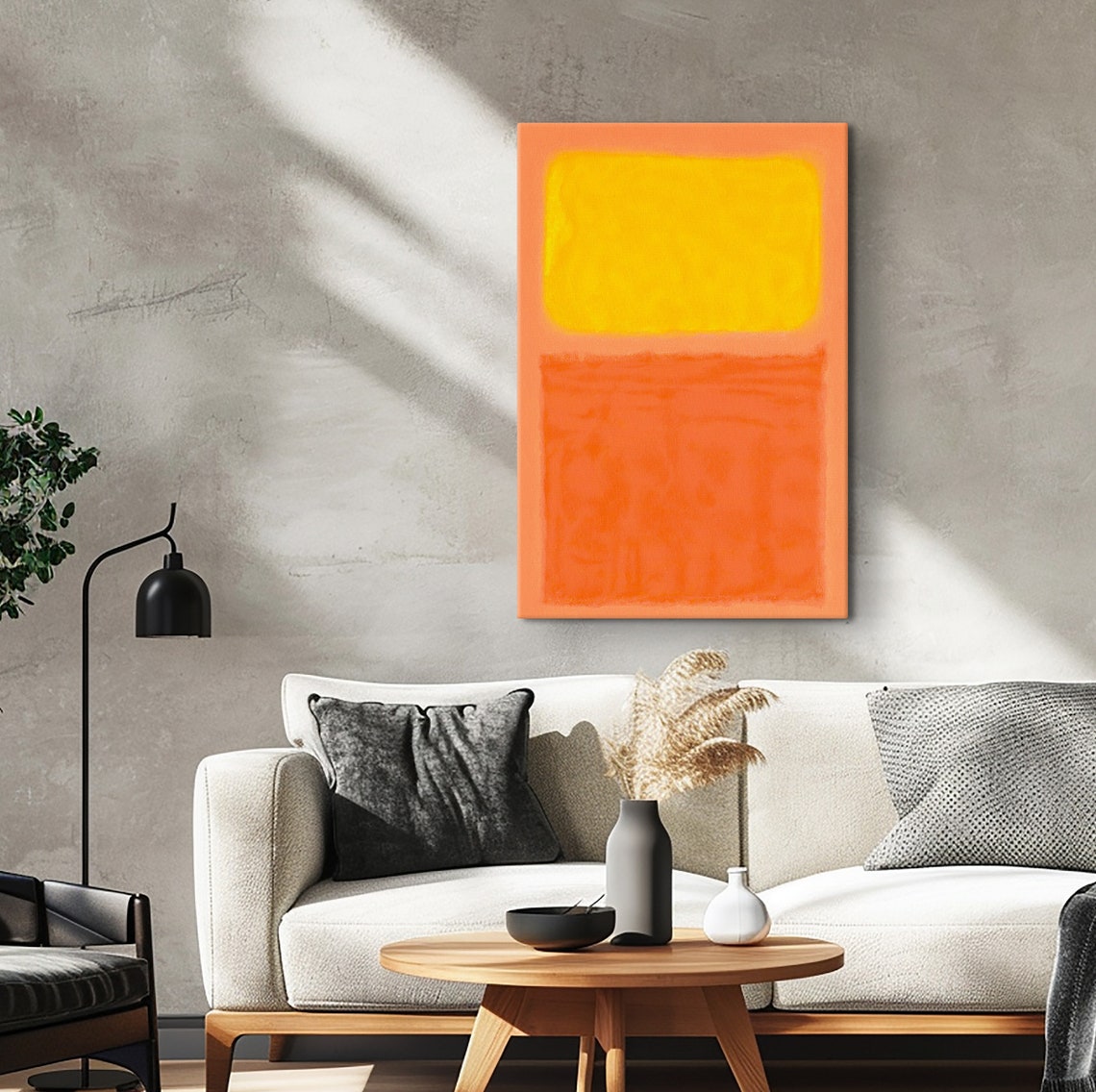 Mark Rothko Yellow Over Orange Glowing Color Field Abstract Poster - Image 3