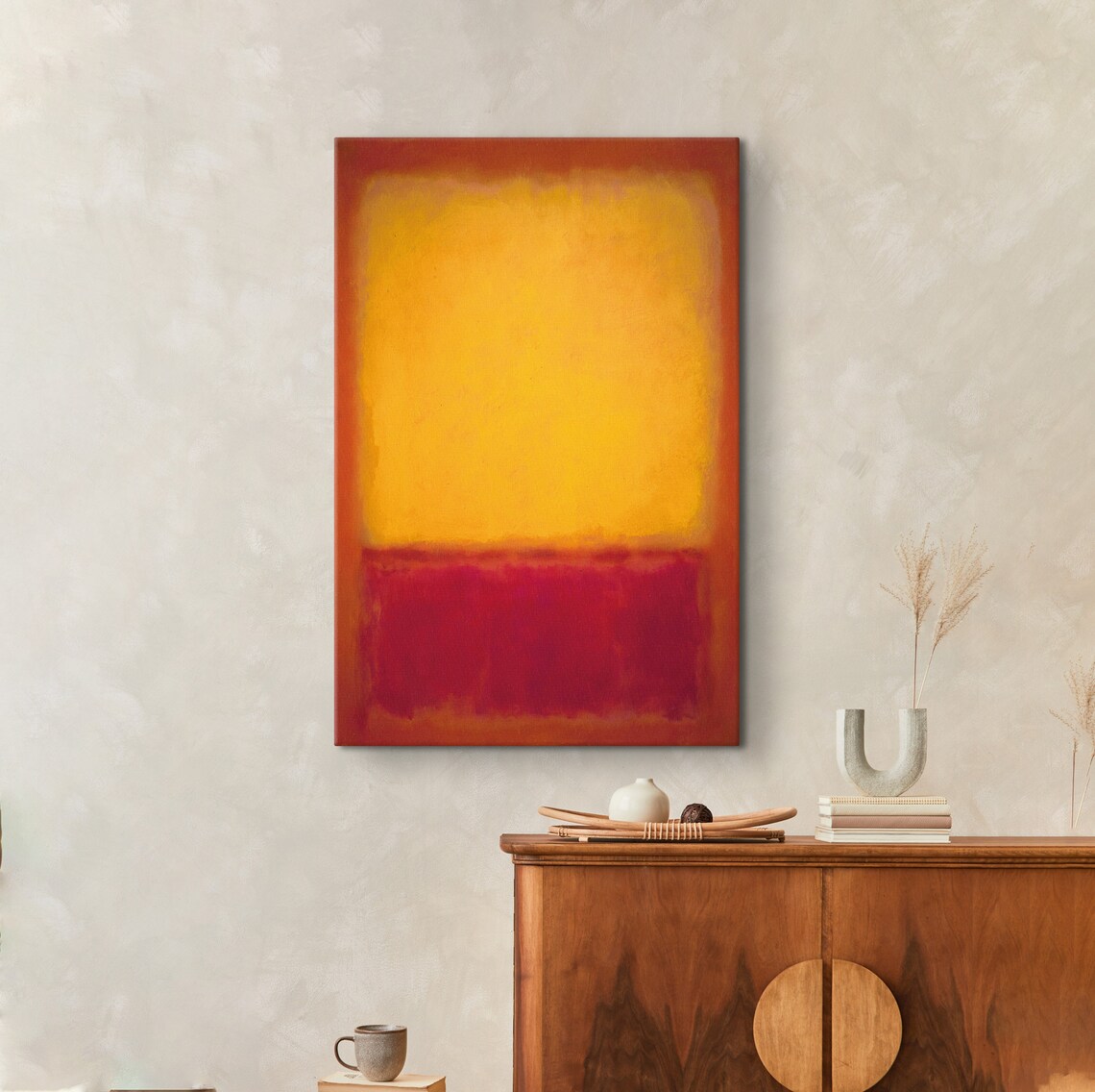 Mark Rothko Golden Yellow Over Red Glowing Color Field Art Poster - Image 4