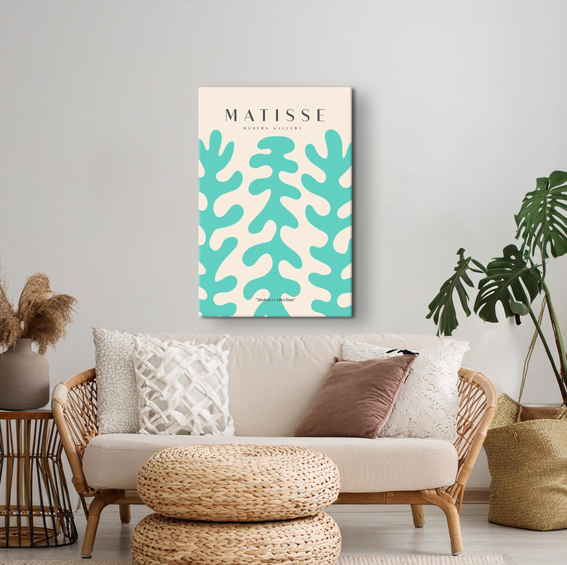 Pink Matisse Print Blush Turquoise Matisse Wall Art Exhibition Print Abstract Matisse Popular Print Minimalist Blue Neutral Wall Art - Image 3