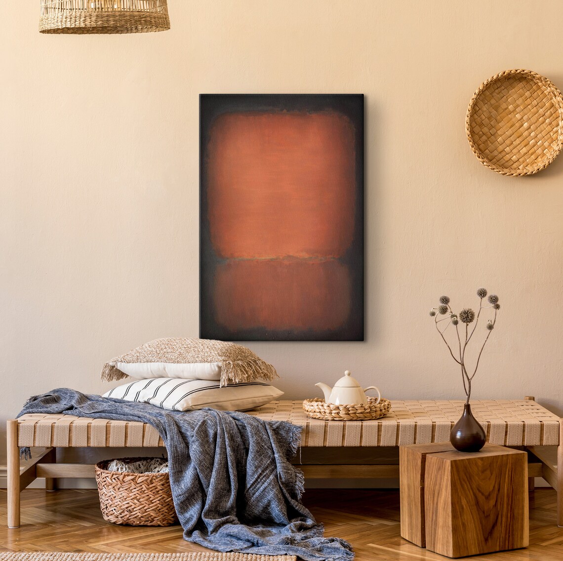 Mark Rothko Dark Field Over Rust Orange Moody Abstract Art Poster - Image 2