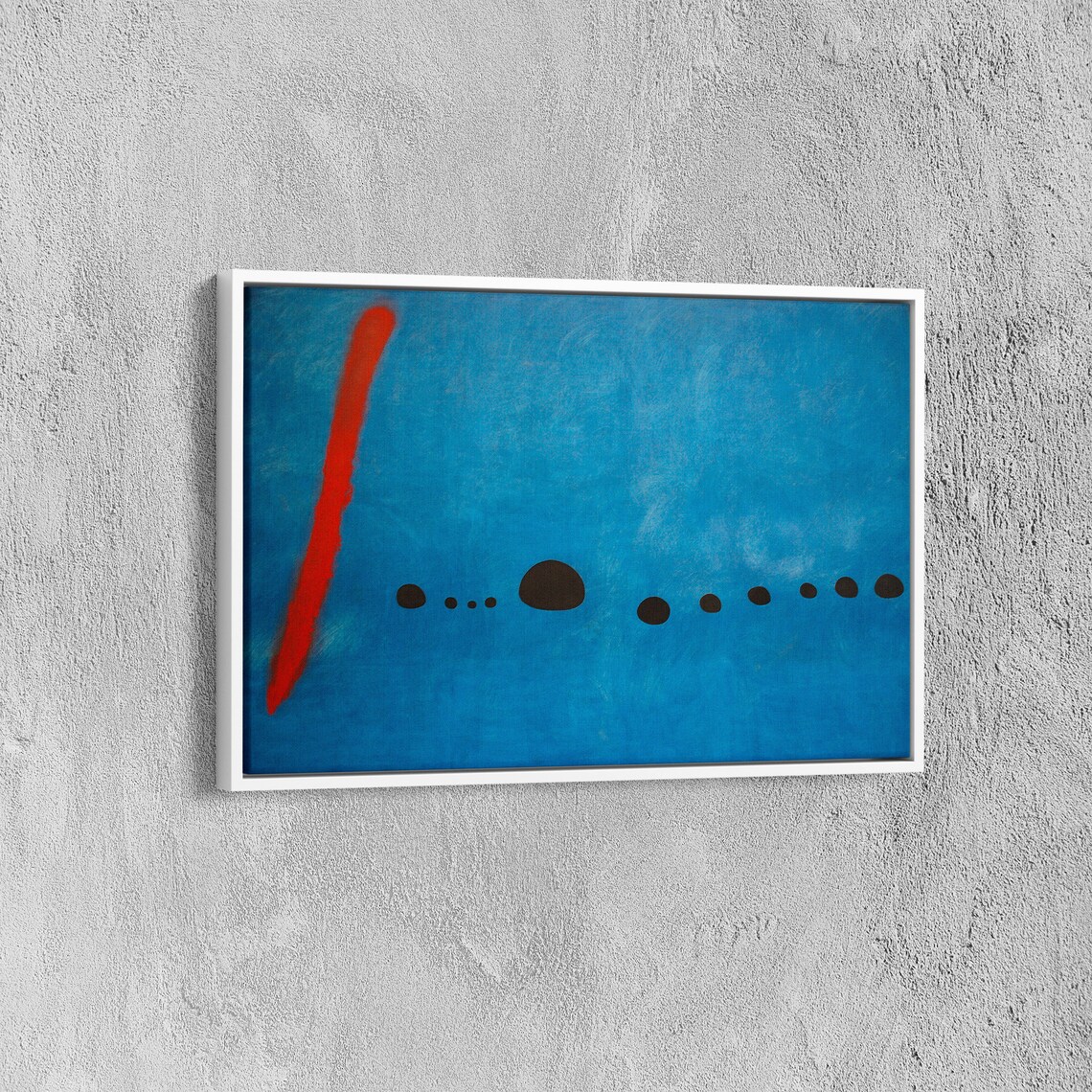 Joan Miro Blue II Red Stroke Minimalist Abstract Blue Art Poster - Image 6