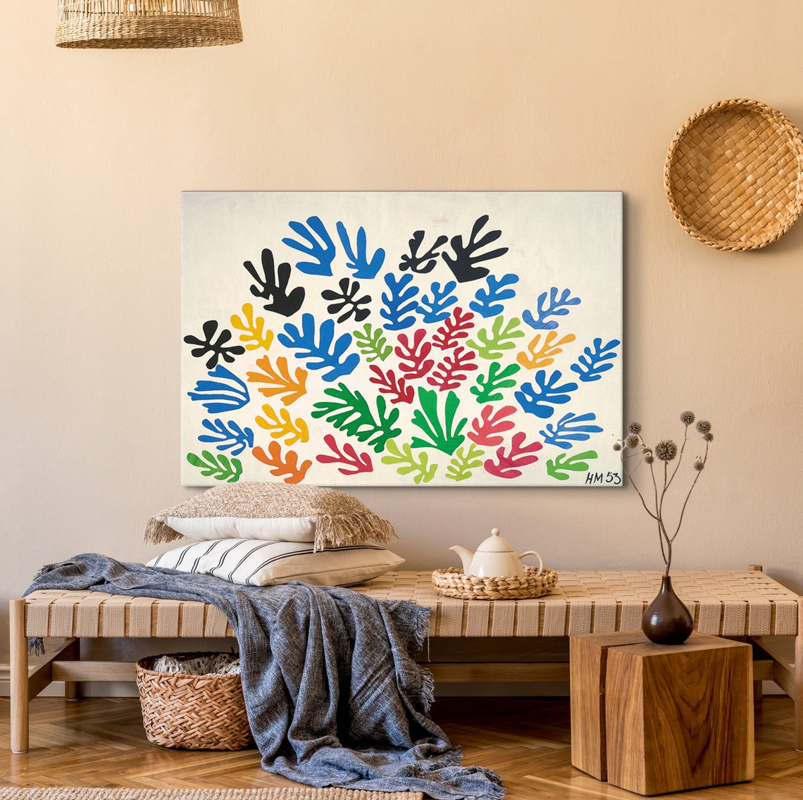 Henri Matisse Multicolor Leaf Cut-Outs HM 53 Paper Art Poster - Image 3