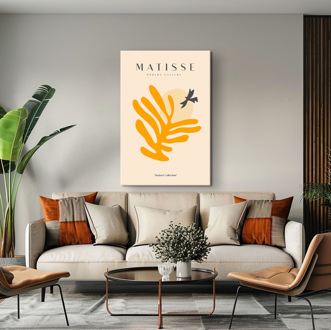 Matisse Modern Gallery Yellow Leaf Bird and Sun Abstract Poster - Image 3