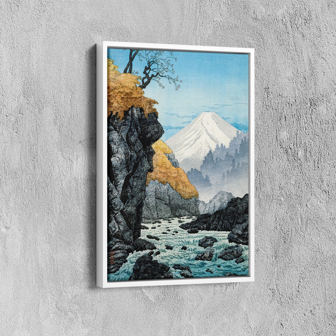 Foot Of Mount Ashitaka Vintage Poster Japanese Art Print Hiroaki Takahashi Poster Japanese Woodblock Ashitaka Poster Blue Oriental Print - Image 6